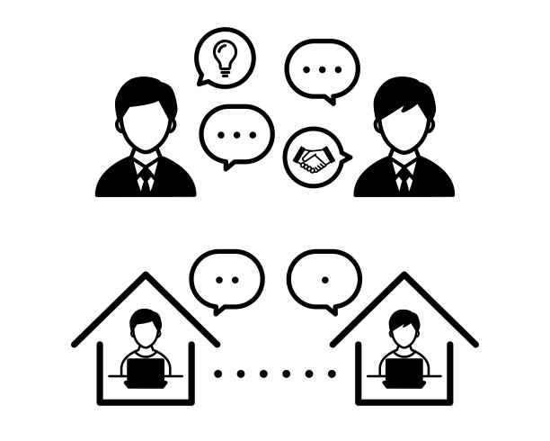 一个用笔记本电脑和房子工作的人的图标图片下载