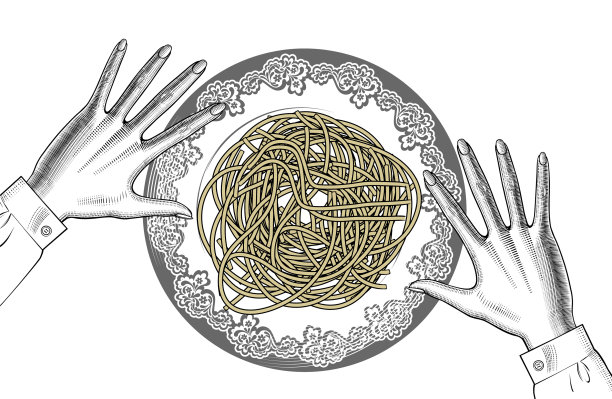 女人吃意大利面图片下载