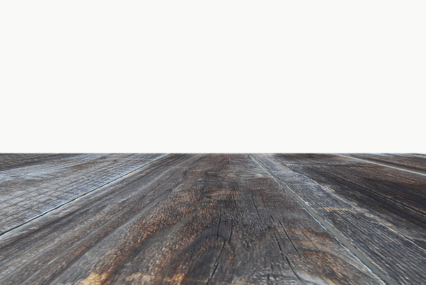 3D渲染，木制桌面在孤立的白色背景上图片下载