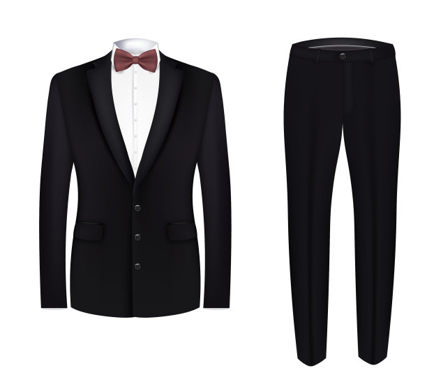 黑色西装红色领结图片下载