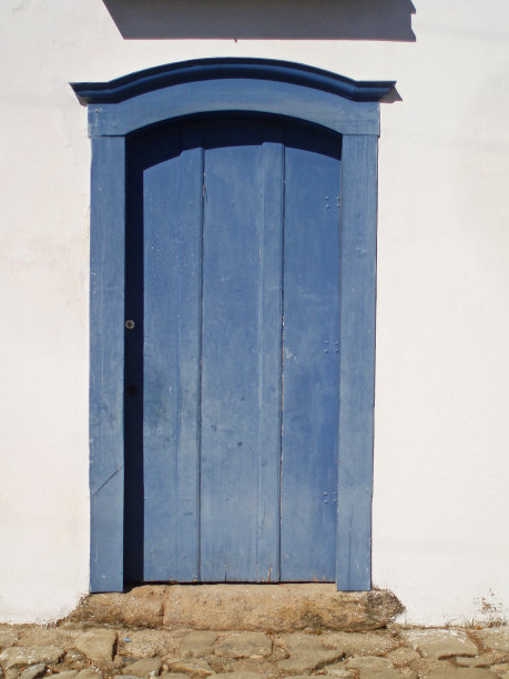 蓝色门无把手图片下载