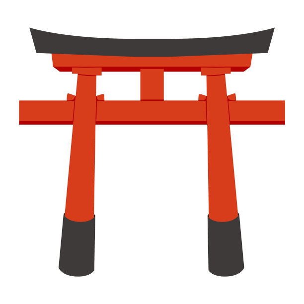 日本的幸运卡片。这是牌坊。图片下载