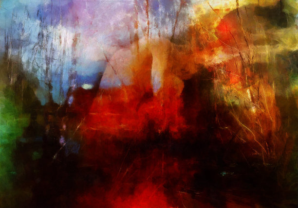 红色和森林图片下载