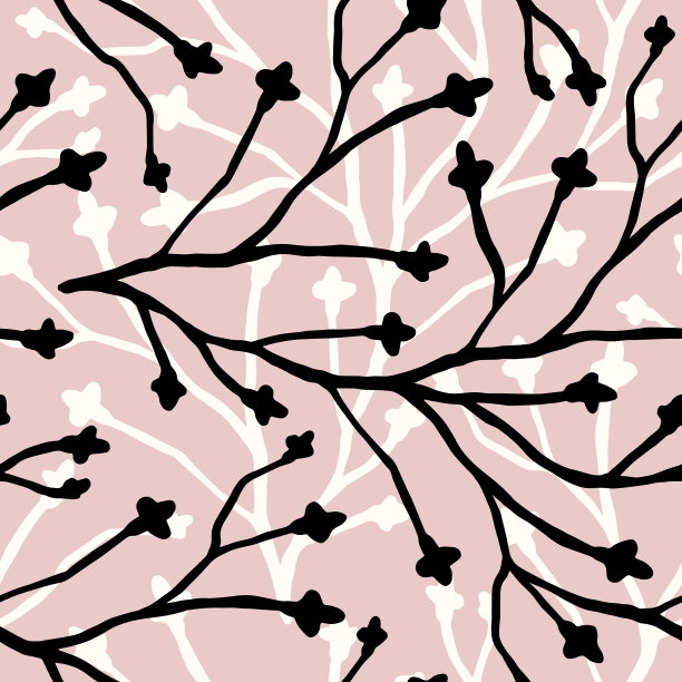 抽象花卉无缝模式与时尚手绘纹理。图片下载