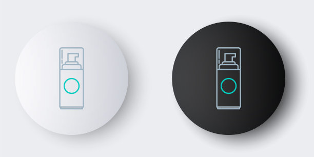 线条剃须凝胶泡沫图标孤立在灰色背景。剃须膏。色彩斑斓的轮廓的概念。向量图片下载