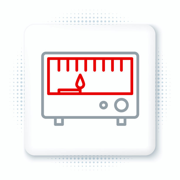 线路电气测量仪器图标隔离在白色背景上。模拟设备。电器。色彩斑斓的轮廓的概念。向量图片下载