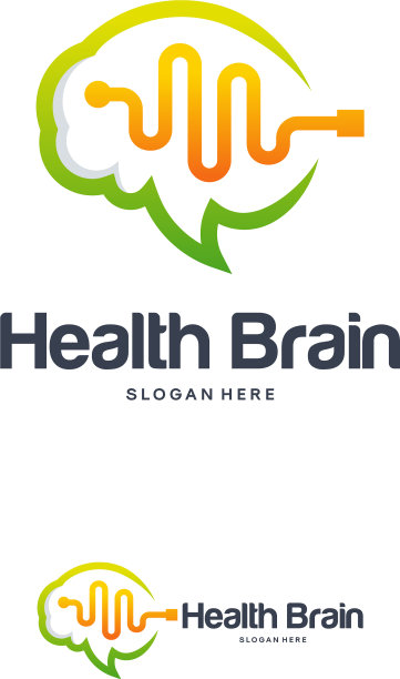 健脑标志设计概念脑脉搏图片下载