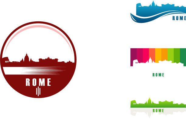 设置罗马城市天际线标志设计大城市图片下载