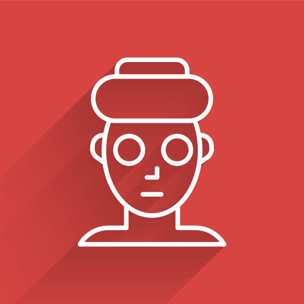 白线面膜图标孤立，阴影长。美容、医药、保健。向量图片下载