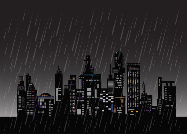 城市中的雨天素材图片