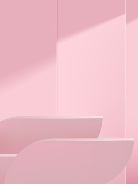 矢量最小工作室拍摄的产品显示几何背景，单色淡粉色。图片下载