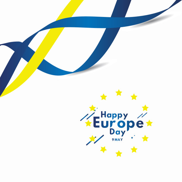 快乐欧洲日庆祝国旗模板设计图片下载