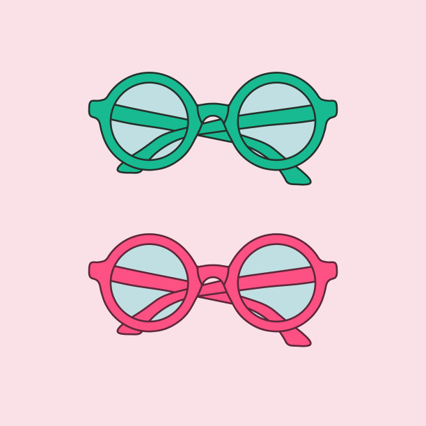 矢量手绘轮廓孤立眼镜图片下载