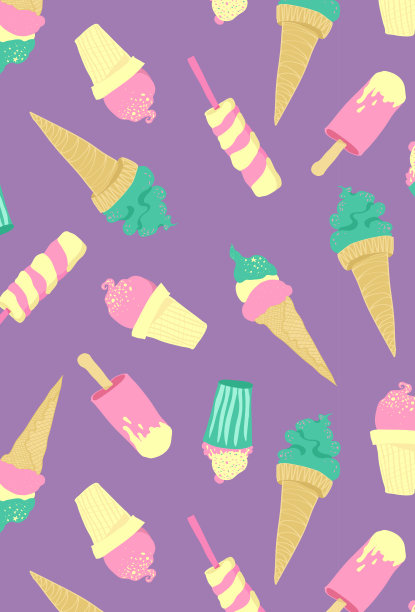 矢量无缝模式与冰淇淋图片下载