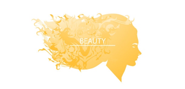 为美容院做广告的女孩。图片下载