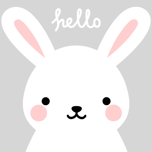 复活节快乐可爱的兔子角色矢量设计图片下载