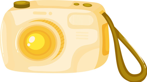 黄色隔离数码相机图片下载