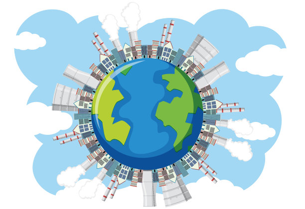 地球上的污染有很多工厂建筑图片下载