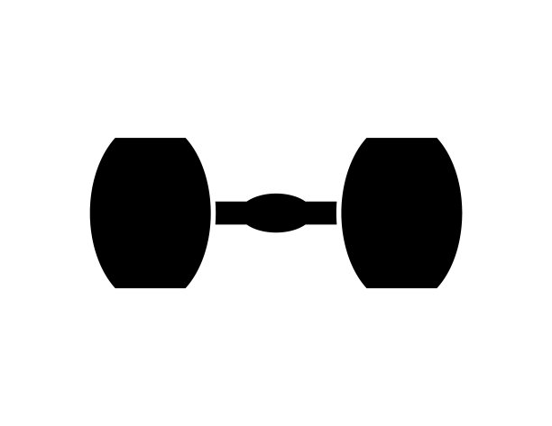 哑铃单色图标在字形风格图片下载