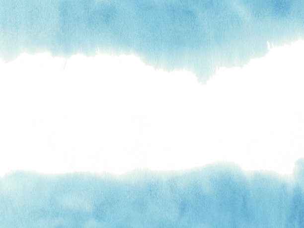 手绘抽象水彩湿绿松石和蓝色背景与污点。图片下载