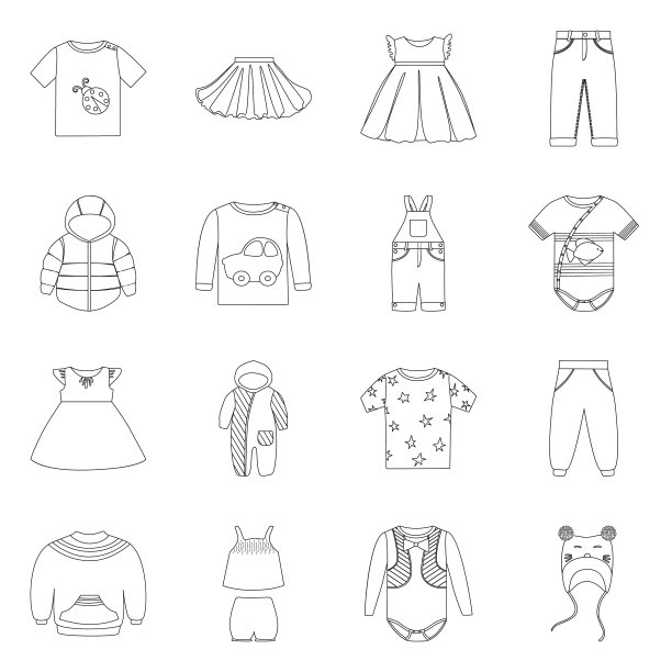 孤立的对象穿戴和子图标集图片下载