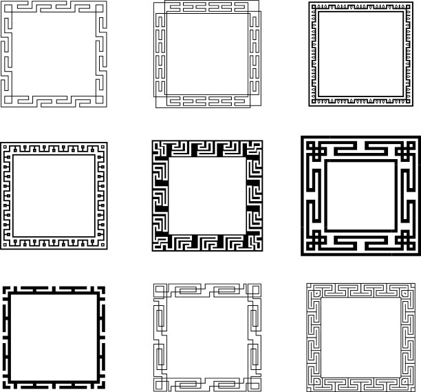 经典的东方中国装饰框架复古图片下载