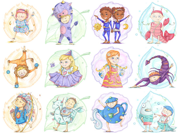 手工插画“十二生肖”素材图片