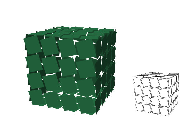 抽象多边形破碎立方体孤立在白色图片下载