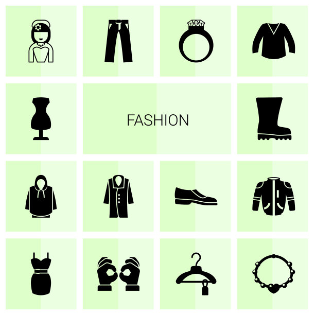 14时尚填充图标设置孤立在白色图片下载