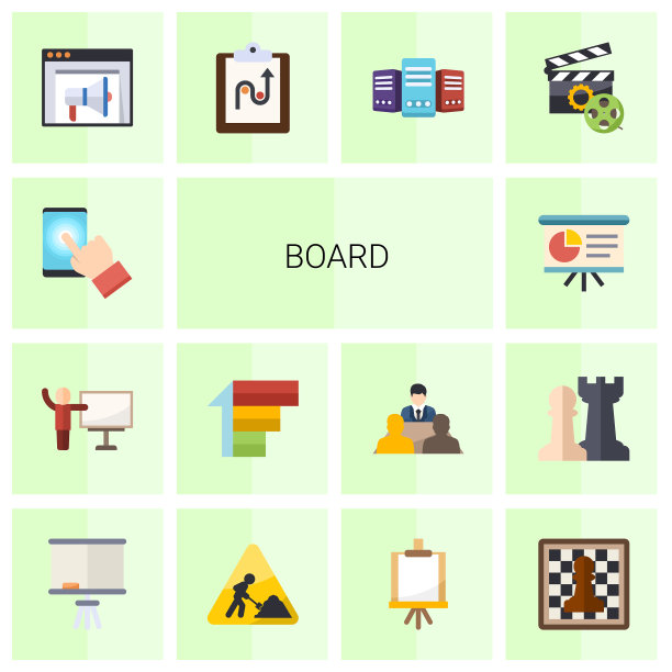 14板平面图标设置隔离在白色图片下载