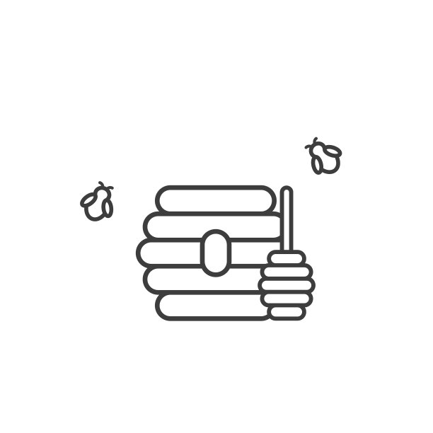 灰色的图标蜜蜂蜂蜜棒蜂巢图片下载