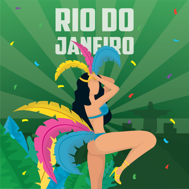 巴西狂欢节海报与美丽的garota图片下载