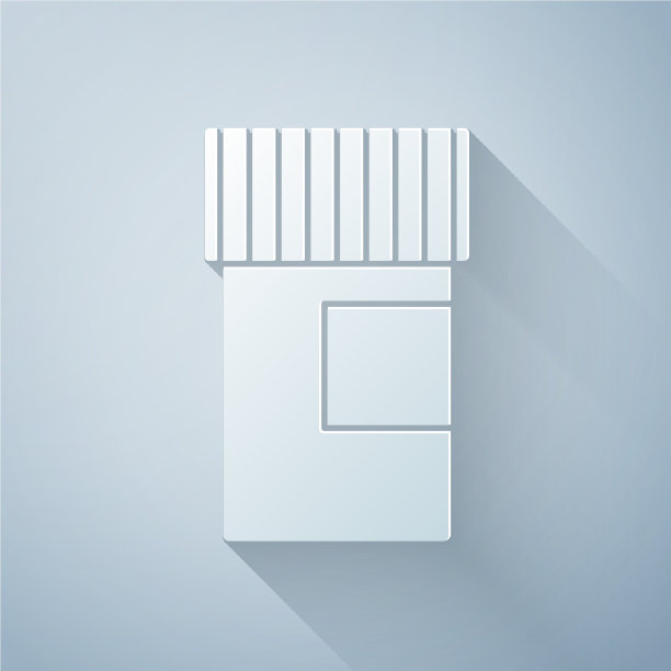 剪纸药瓶图标孤立在灰色图片下载