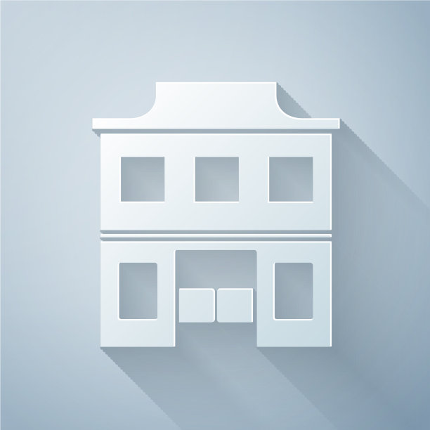 剪纸狂野西部沙龙图标孤立在灰色图片下载