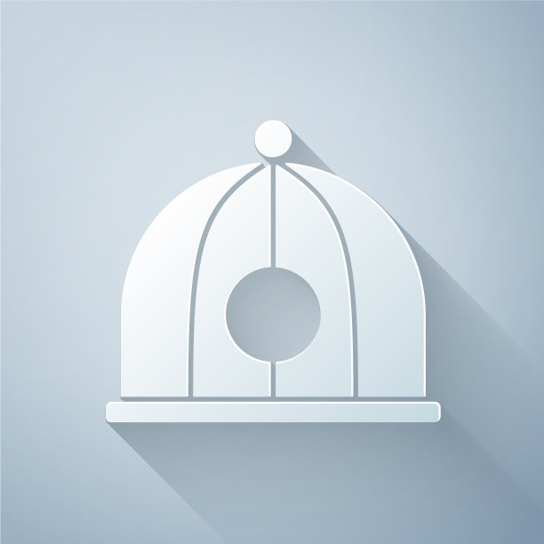 剪纸中国帽子图标孤立在灰色图片下载