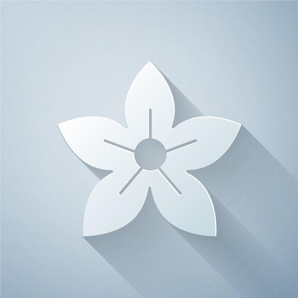 剪纸莲花图标孤立在灰色图片下载