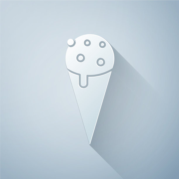 纸切冰淇淋在华夫蛋筒图标孤立图片下载