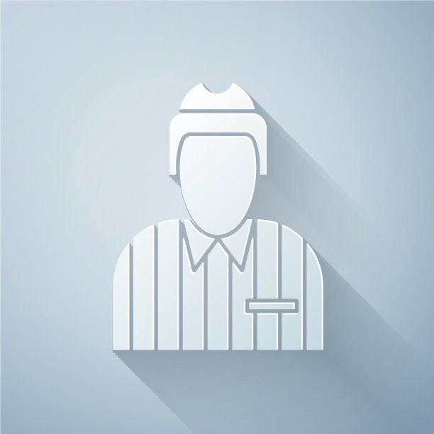 剪纸曲棍球裁判裁判仲裁图标图片下载