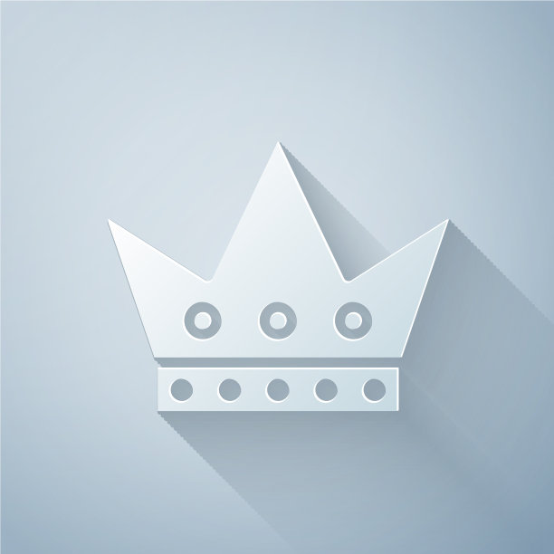 剪纸大王扑克牌图标孤立在灰色图片下载