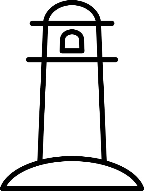 灯塔剪影风格图标图片下载