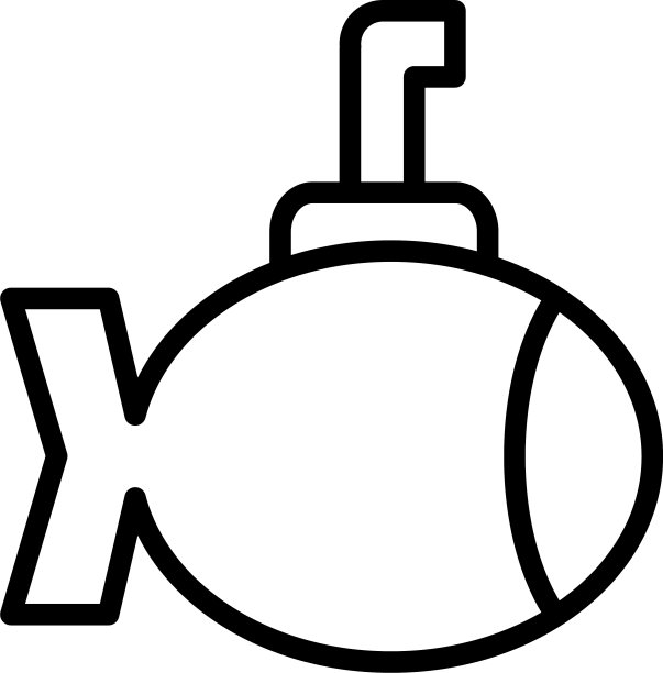 潜艇剪影风格图标图片下载