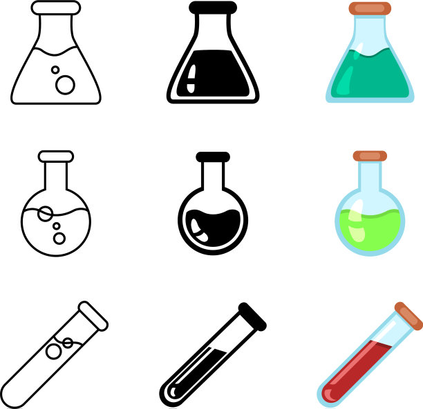 设置化学和医疗玻璃器皿图片下载