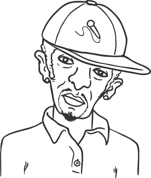 轮廓阿凡达-非洲裔美国人在棒球图片下载