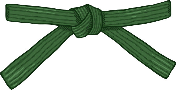 卡通绿色空手道带图片下载