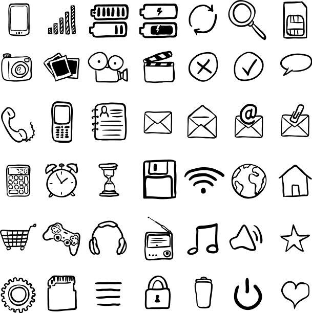 设置黑色涂鸦移动图标图片下载