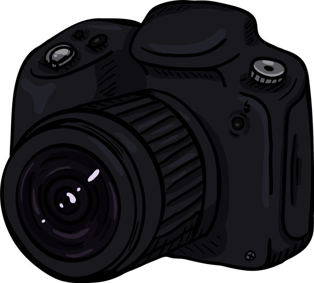 卡通黑色反射光相机图片下载
