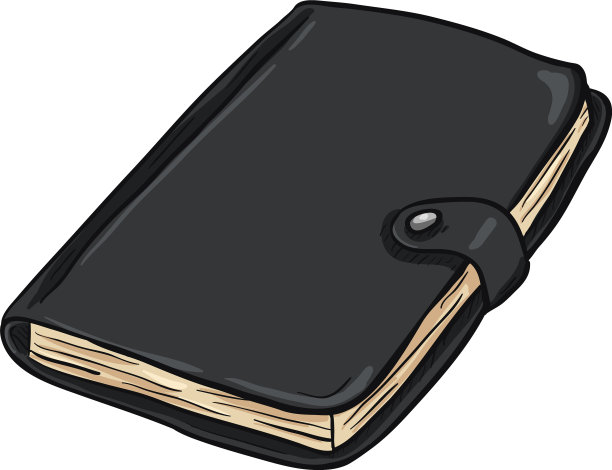 单卡通黑色日记上的白色背景图片下载