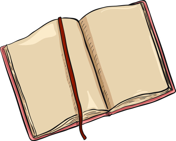 白色背景上的单一卡通日记图片下载