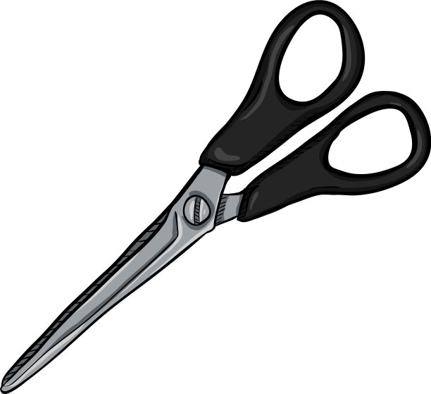 白色背景的卡通剪刀图片下载