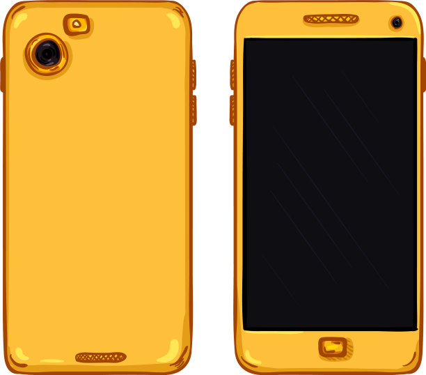 设置卡通智能手机的前后视图图片下载